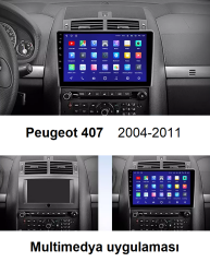 Peugeot 407 (2004-2011) Uyumlu  Android Multimedya  Navigasyon Sistemi